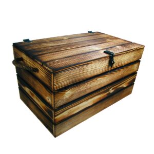 Dřevěná bedýnka na hračky – uzavíratelná