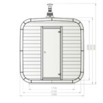 Dřevěná čtvercová sauna 2,2m 1