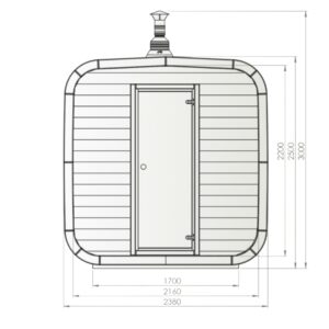 Dřevěná čtvercová sauna 2,2m 1