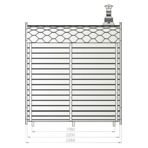 Dřevěná čtvercová sauna 2,2m 2