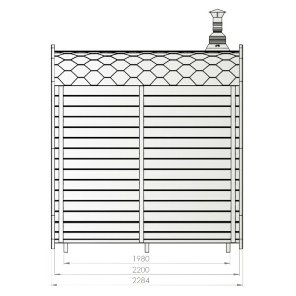 Dřevěná čtvercová sauna 2,2m 2