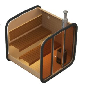 Dřevěná čtvercová sauna 2,2m 3