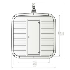 Dřevěná čtvercová sauna 3,0m 1