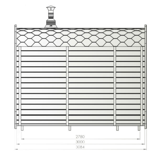 Dřevěná čtvercová sauna 3,0m 2