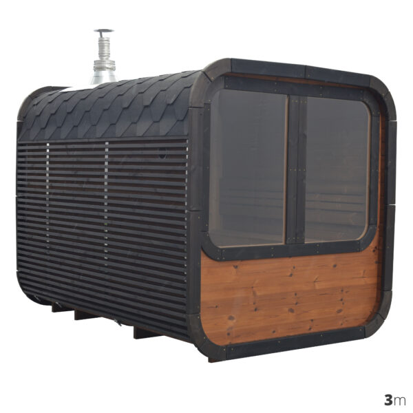 Dřevěná čtvercová sauna 3,0m 6