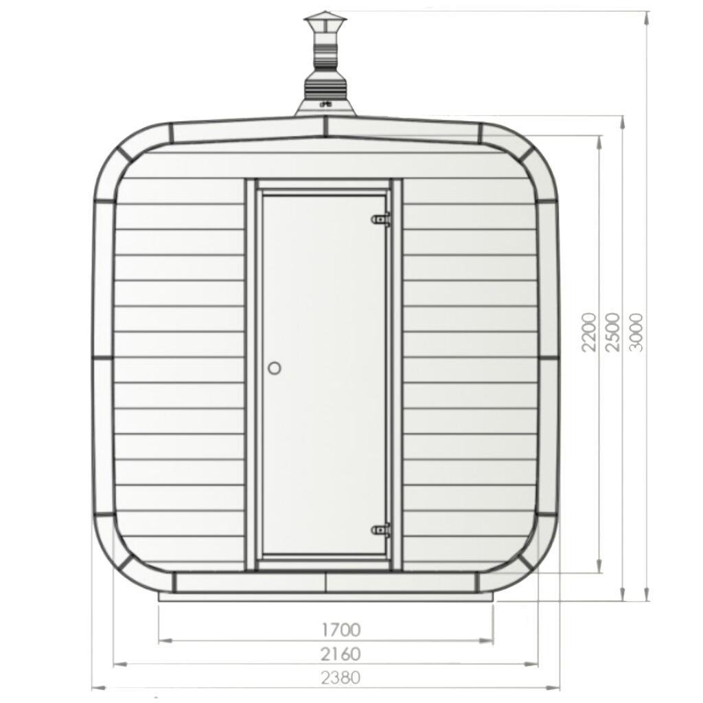Dřevěná čtvercová sauna 4,5m 1