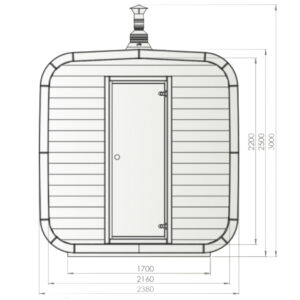 Dřevěná čtvercová sauna 4,5m 1