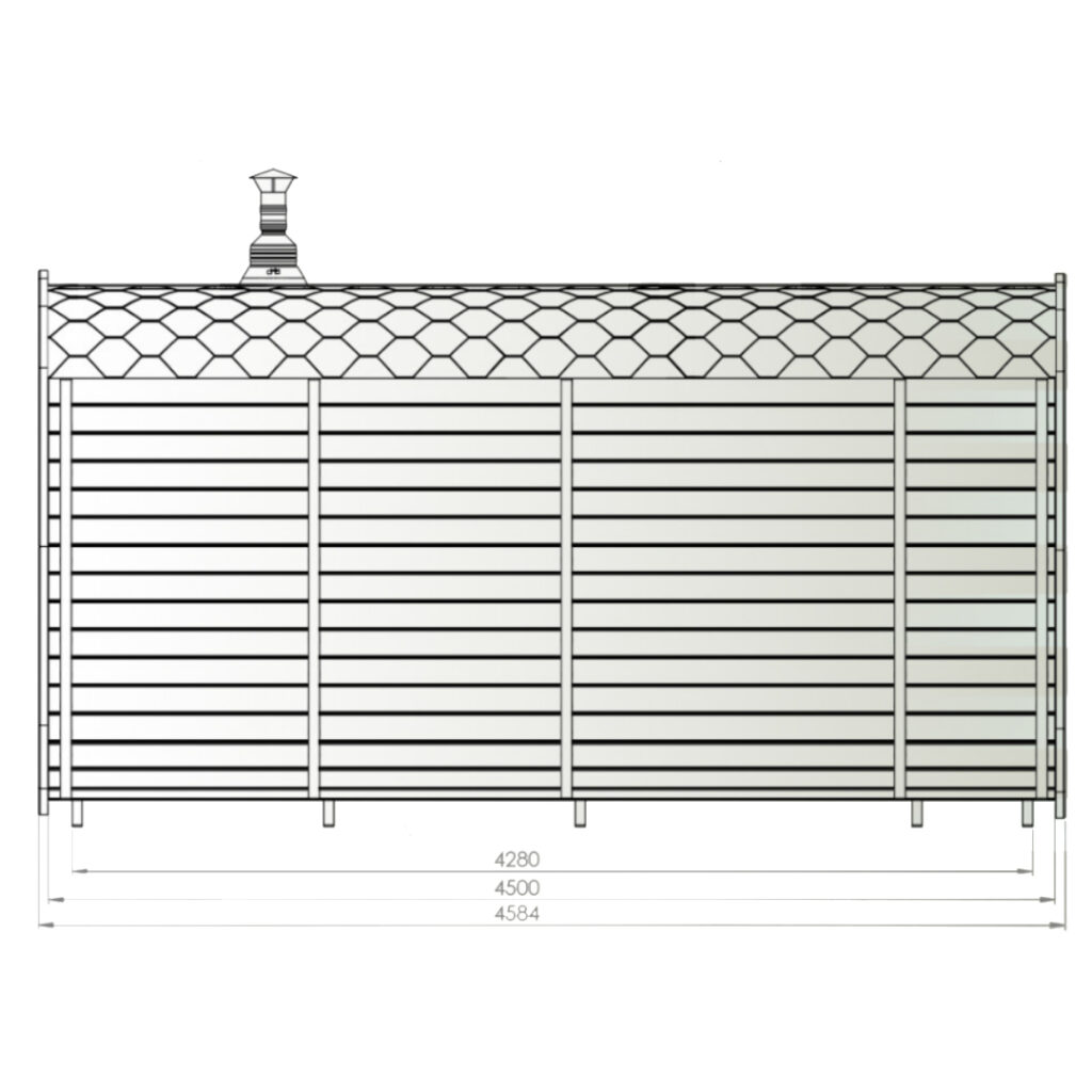 Dřevěná čtvercová sauna 4,5m 2