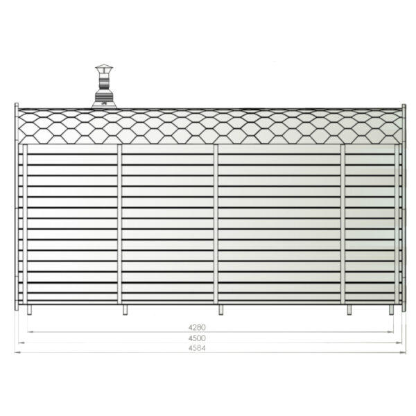 Dřevěná čtvercová sauna 4,5m 2
