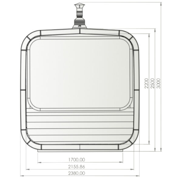 Dřevěná čtvercová sauna 5,05m 1