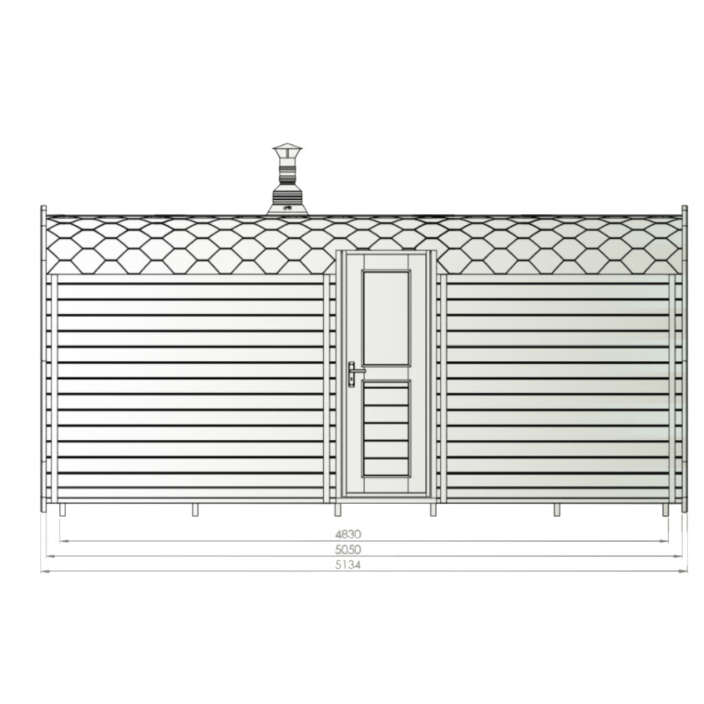 Dřevěná čtvercová sauna 5,05m 2
