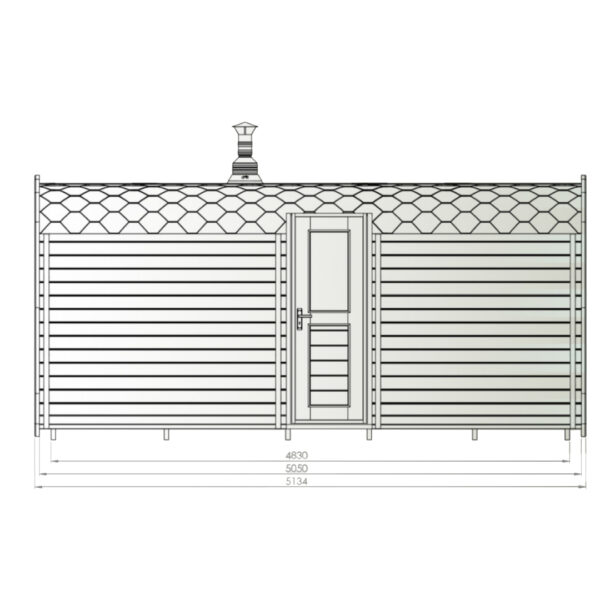 Dřevěná čtvercová sauna 5,05m 2