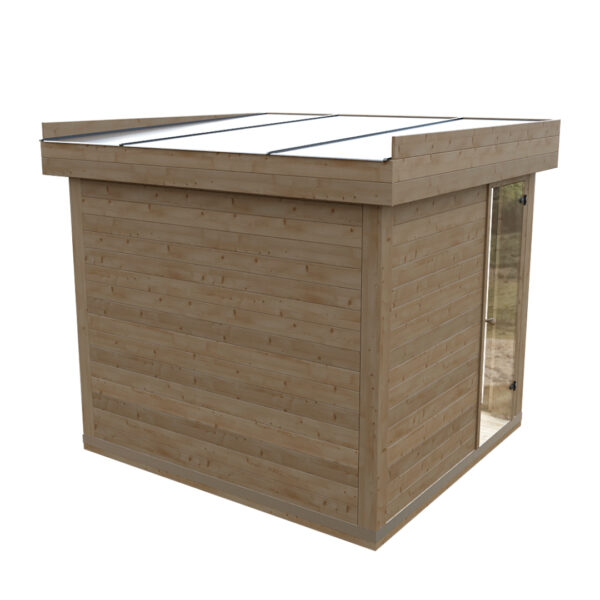 Dřevěná čtvercová sauna modern kube profi 1