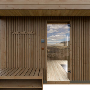 Dřevěná čtvercová sauna modern kube profi 6