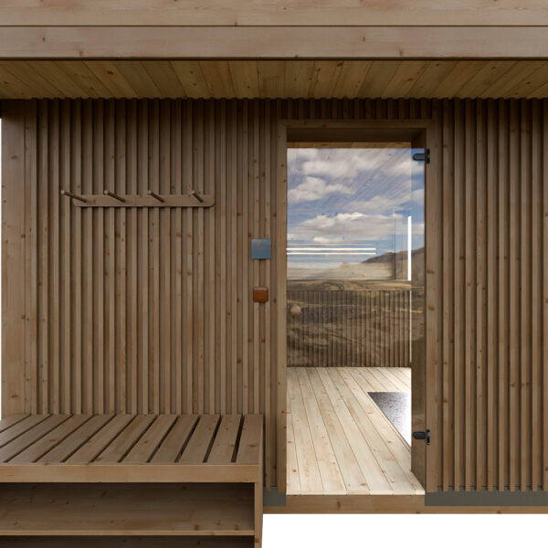 Dřevěná čtvercová sauna modern kube profi 6