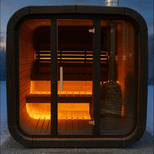 Dřevěná čtvercová sauna – 2,2m
