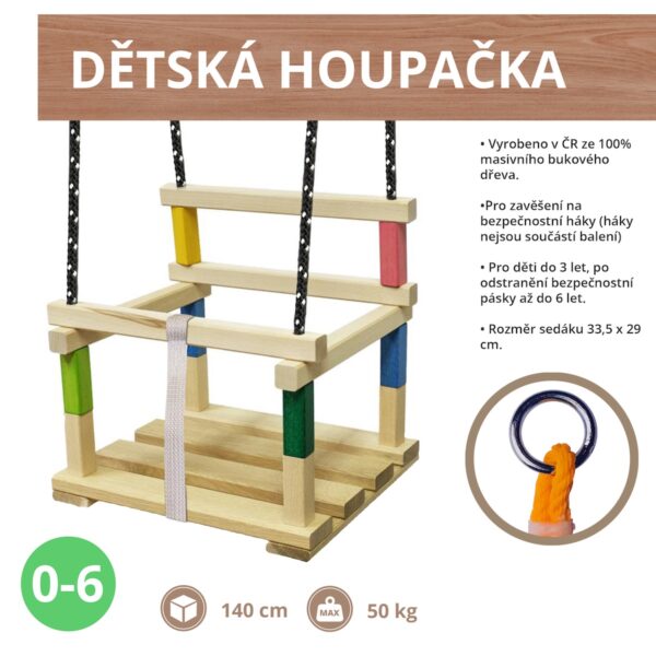 Dřevěná dětská houpačka 1