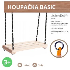 Dřevěná dětská houpačka basic 1
