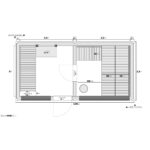 Dřevěná sauna modern kube profi s odpočívárnou 10