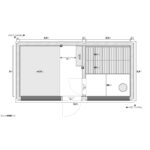 Dřevěná sauna modern kube profi s odpočívárnou 11