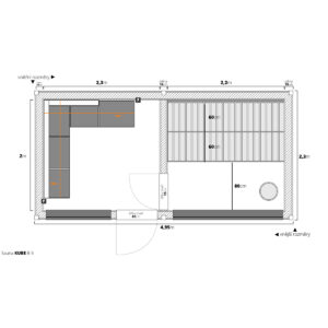 Dřevěná sauna modern kube profi s odpočívárnou 13
