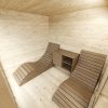 Dřevěná sauna modern kube profi s odpočívárnou 4