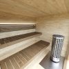 Dřevěná sauna modern kube profi s odpočívárnou a terasou 3
