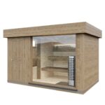 Dřevěná sauna modern kube profi s předsíní