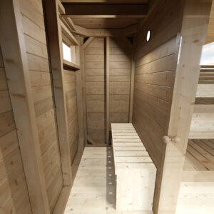 Dřevěná sauna modern kube profi s předsíní 4