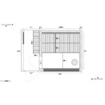 Dřevěná sauna modern kube profi s předsíní 8