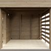 Dřevěná sauna modern kube profi s terasou:prostorem pro vířivku 2