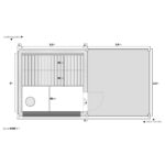 Dřevěná sauna modern kube profi s terasou:prostorem pro vířivku 7