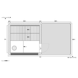Dřevěná sauna modern kube profi s terasou:prostorem pro vířivku 7
