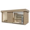 Dřevěná sauna modern kube – profi s odpočívárnou