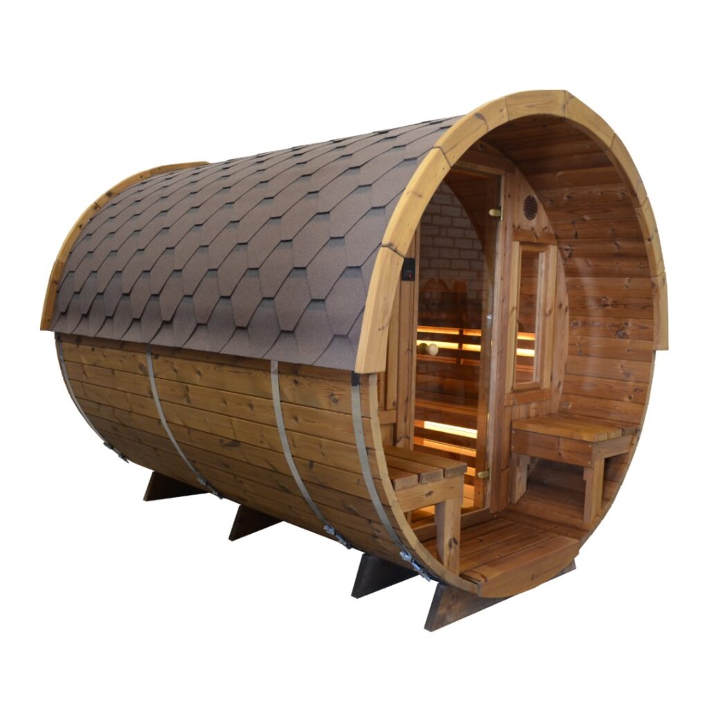 Dřevěná sudová sauna 3m