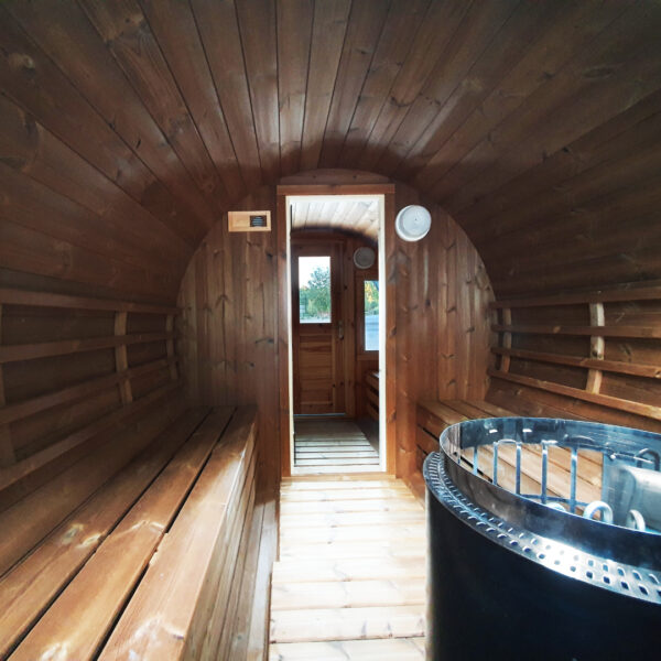 Dřevěná sudová sauna 4,5m 4