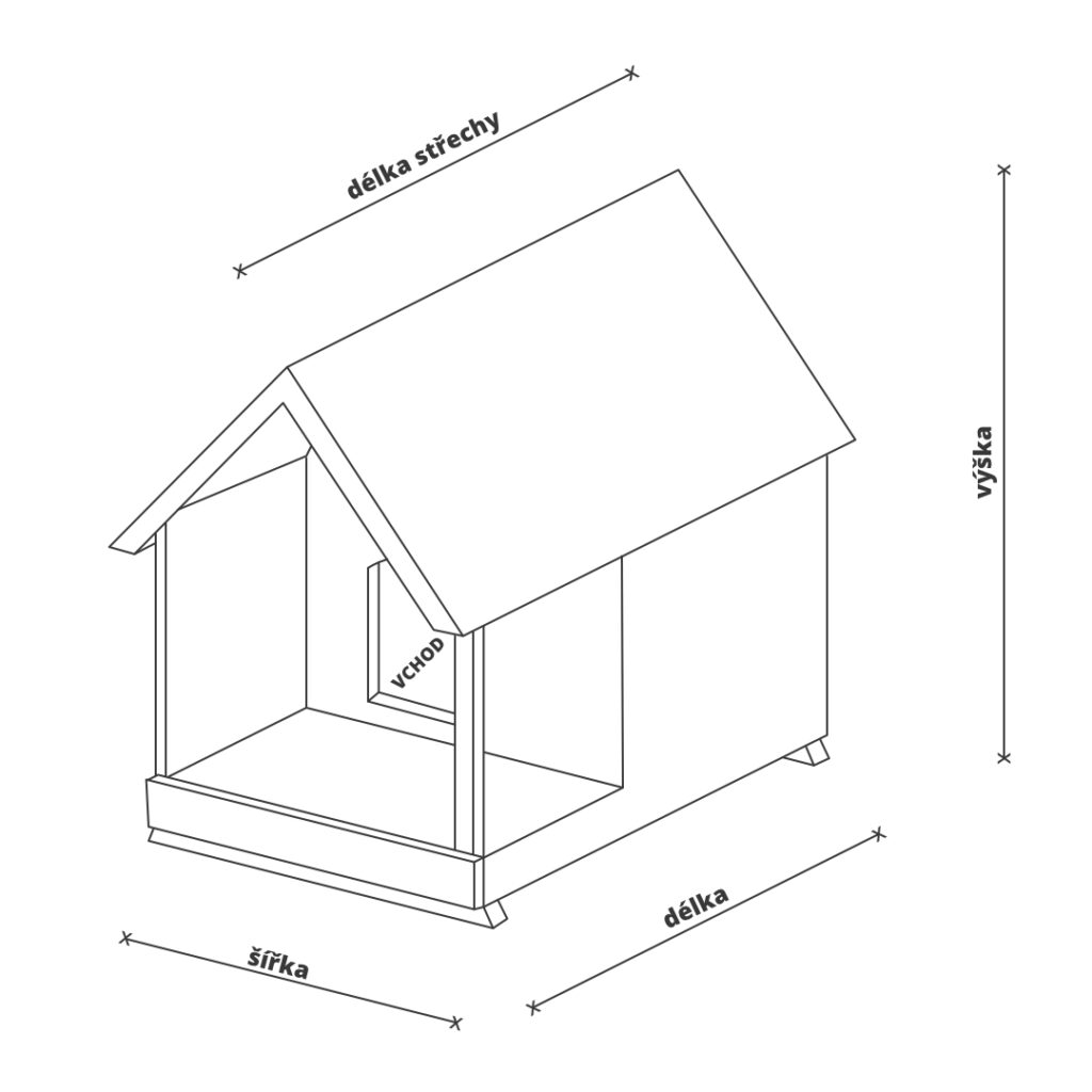 Dřevěná zateplená bouda pro psy profi s terasou 1