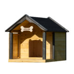 Dřevěná zateplená bouda pro psy profi s terasou 2