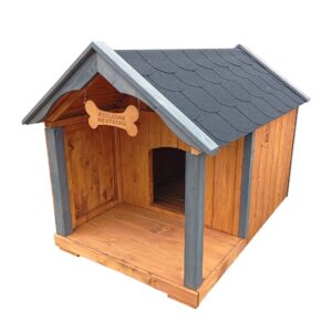Dřevěná zateplená bouda pro psy profi s terasou