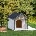 Dřevěná zateplená bouda pro psy profi s terasou 4