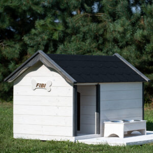 Dřevěná zateplená bouda pro psy profi s terasou 5