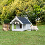 Dřevěná zateplená bouda pro psy profi s terasou 7