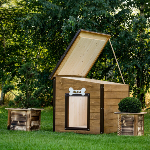 Dřevěná zateplená bouda pro psy profi vyztužená 11