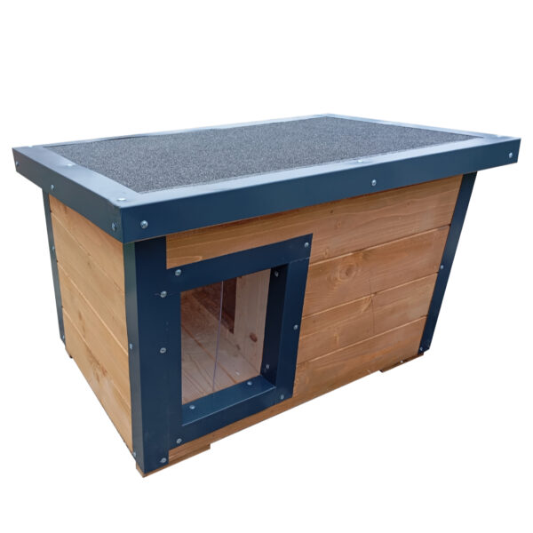 Dřevěná zateplená bouda pro psy profi vyztužená s předsíní 1