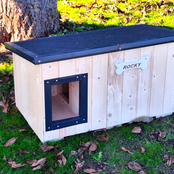 Dřevěná zateplená bouda pro psy profi vyztužená s předsíní 7