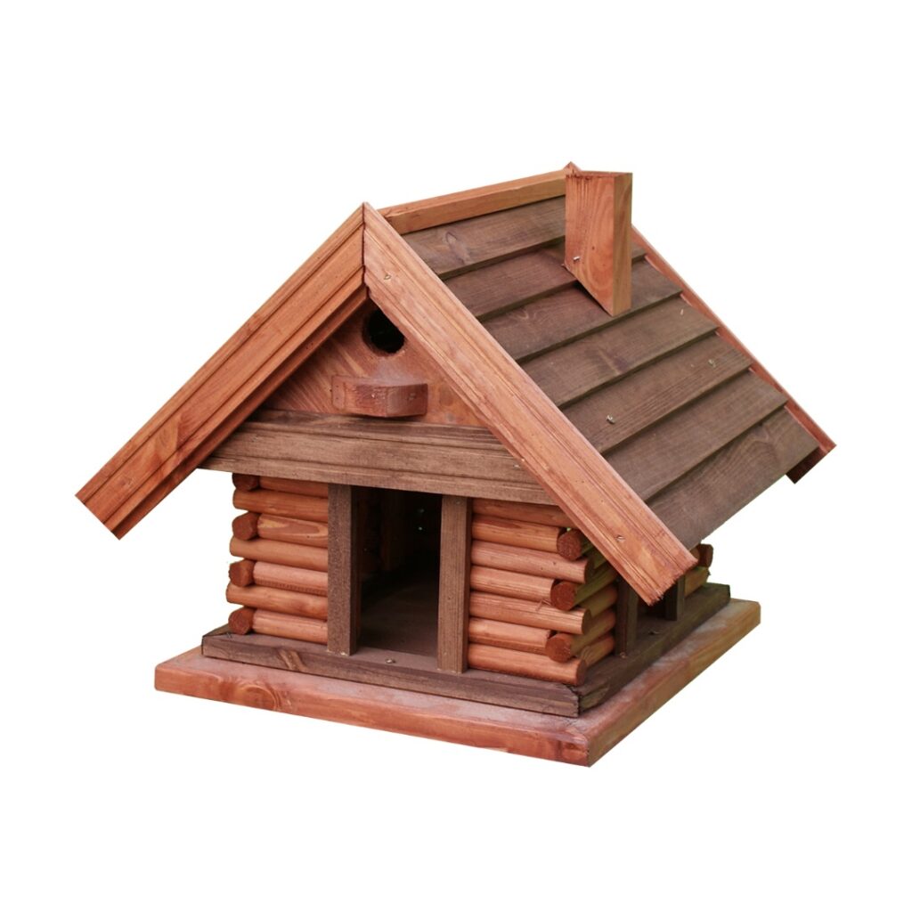 Dřevěné krmítko pro ptáky chaloupka