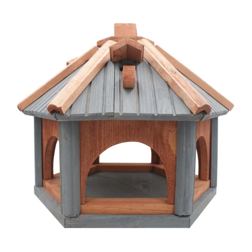 Dřevěné krmítko pro ptáky gazebo
