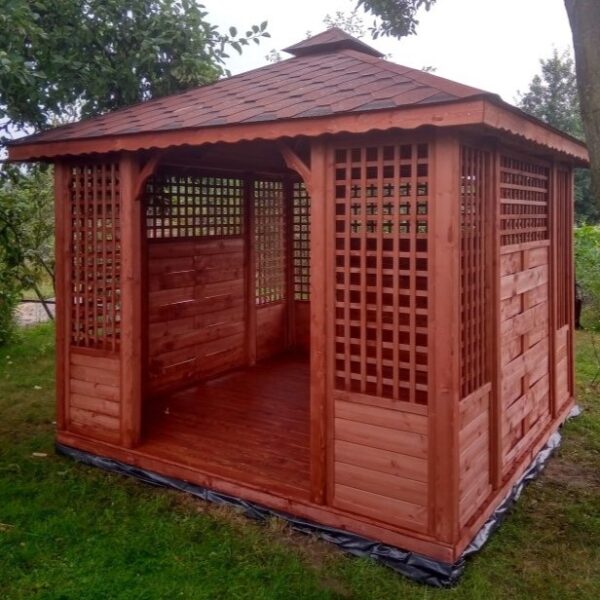 Dřevěný altán čtyřstranný b3 9