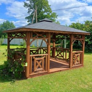 Dřevěný altán čtyřstranný c4 10