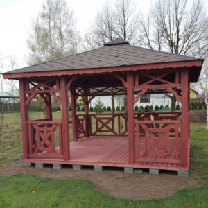 Dřevěný altán čtyřstranný c4 9